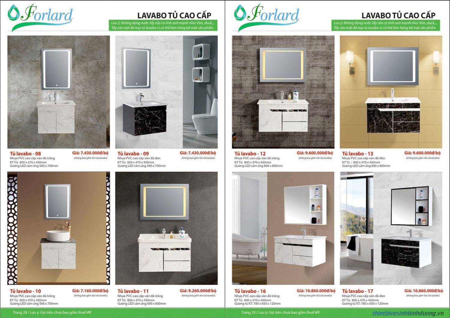 Thiết bị vệ sinh FORLARD Catalogue và Bảng giá mới nhất /Page 14